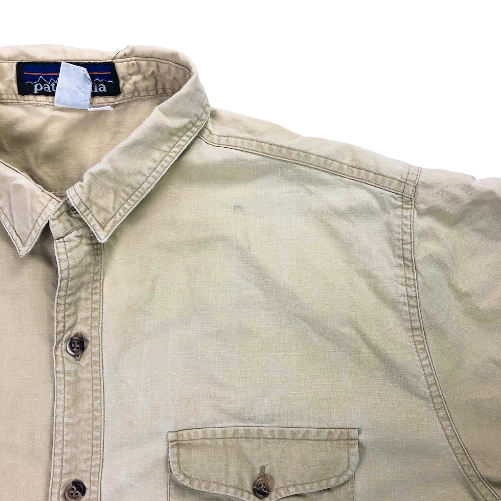 80s patagonia パタゴニア デカタグ コットンダックシャツ 半袖シャツ
