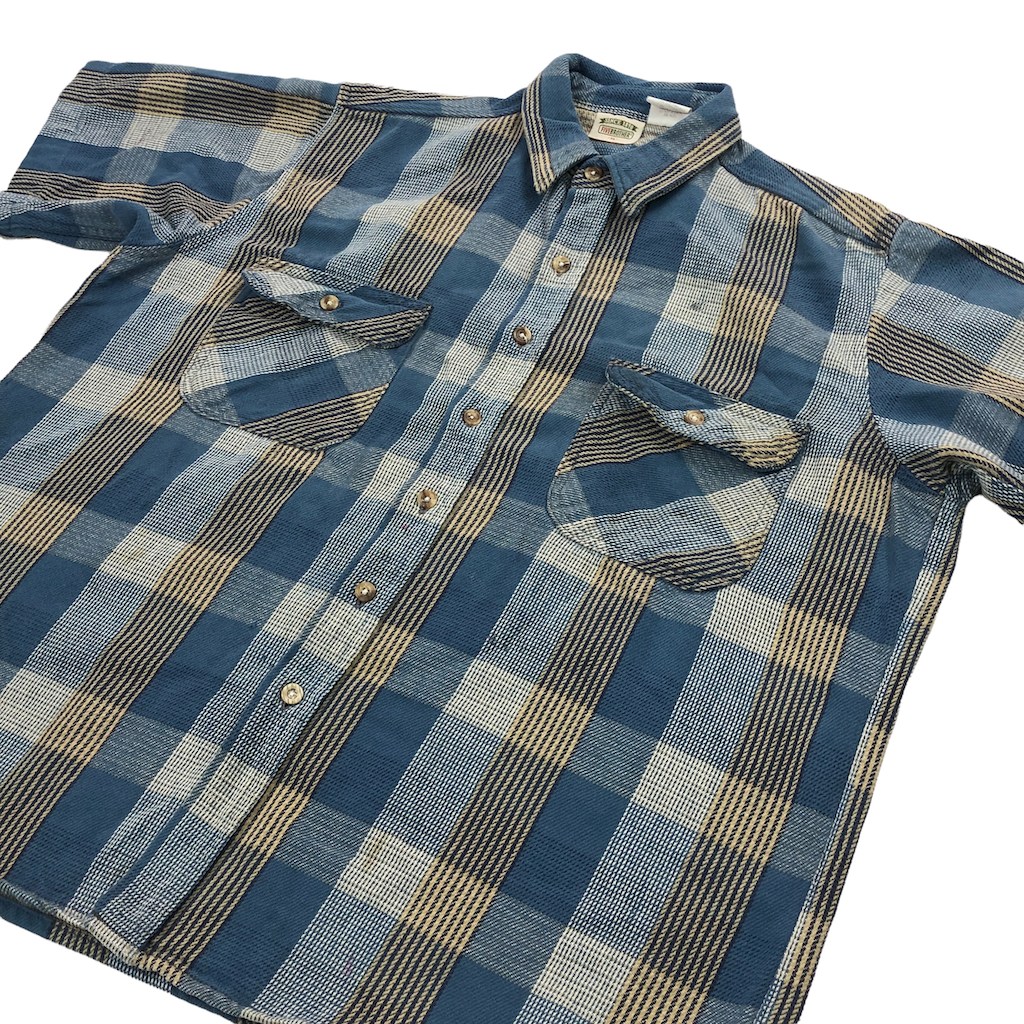 90s vintage FIVEBROTHER ファイブブラザー チェックシャツ 半袖 胸ポケット