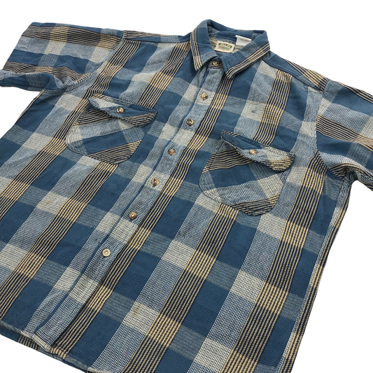 90s vintage FIVEBROTHER ファイブブラザー チェックシャツ 半袖 胸ポケット