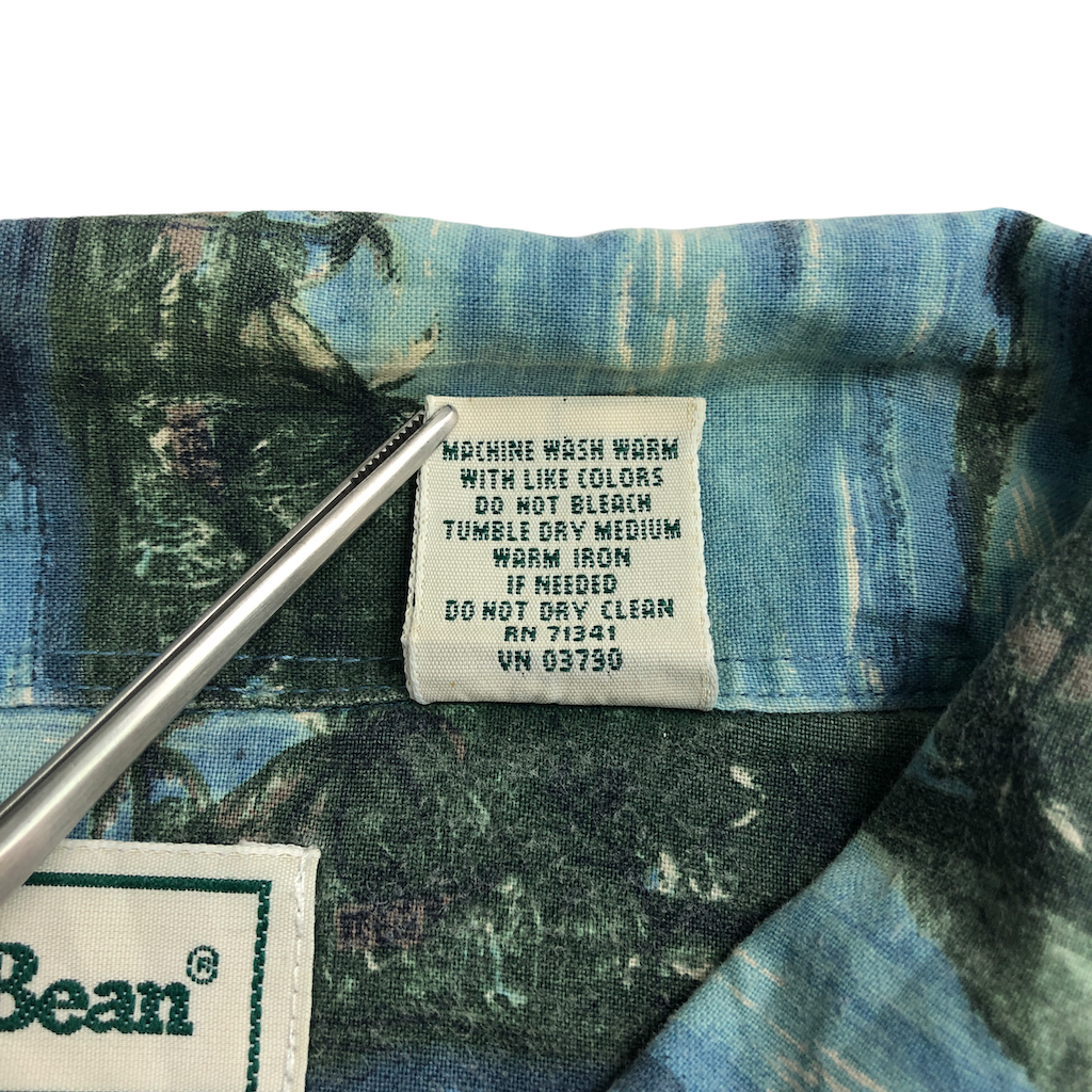 80s vintage L.L.Bean エルエルビーン アロハシャツ 半袖シャツ 総柄 アイランド