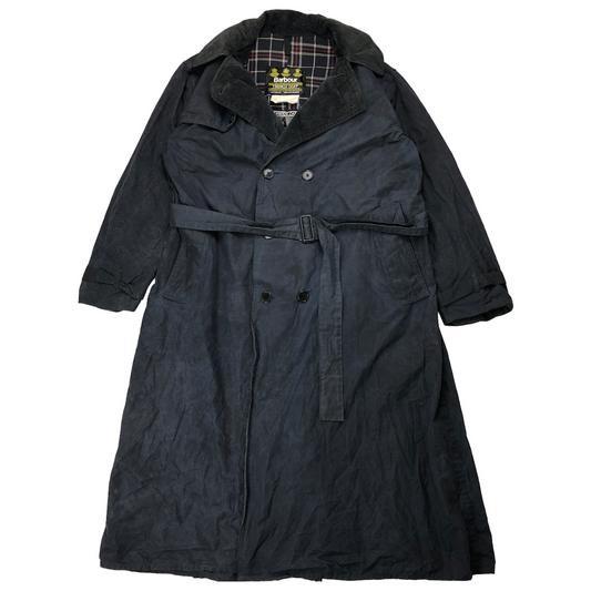 90s vintage Barbour バブアー TRENCH COAT トレンチコート オイルドジャケット ワックスドジャケット ロングコート ワックスドコットン