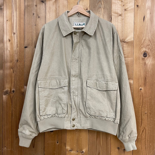 80s vintage USA製 L.L.Bean エルエルビーン A-2Type コットンジャケット ジップアップ フルジップ