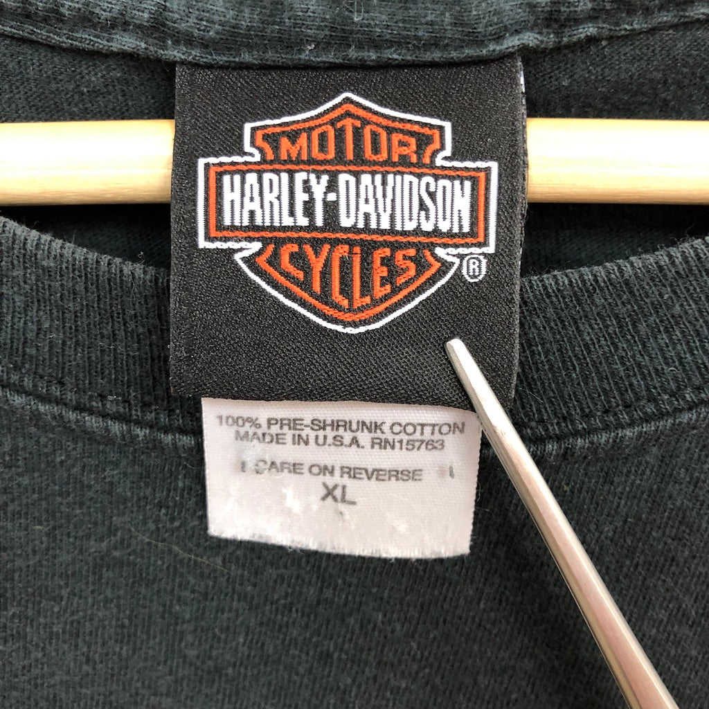 USA製 Hanes ヘインズ HARLEY-DAVIDSON ハーレーダビッドソン Tシャツ 半袖 カットソー 胸ポケット バックプリント