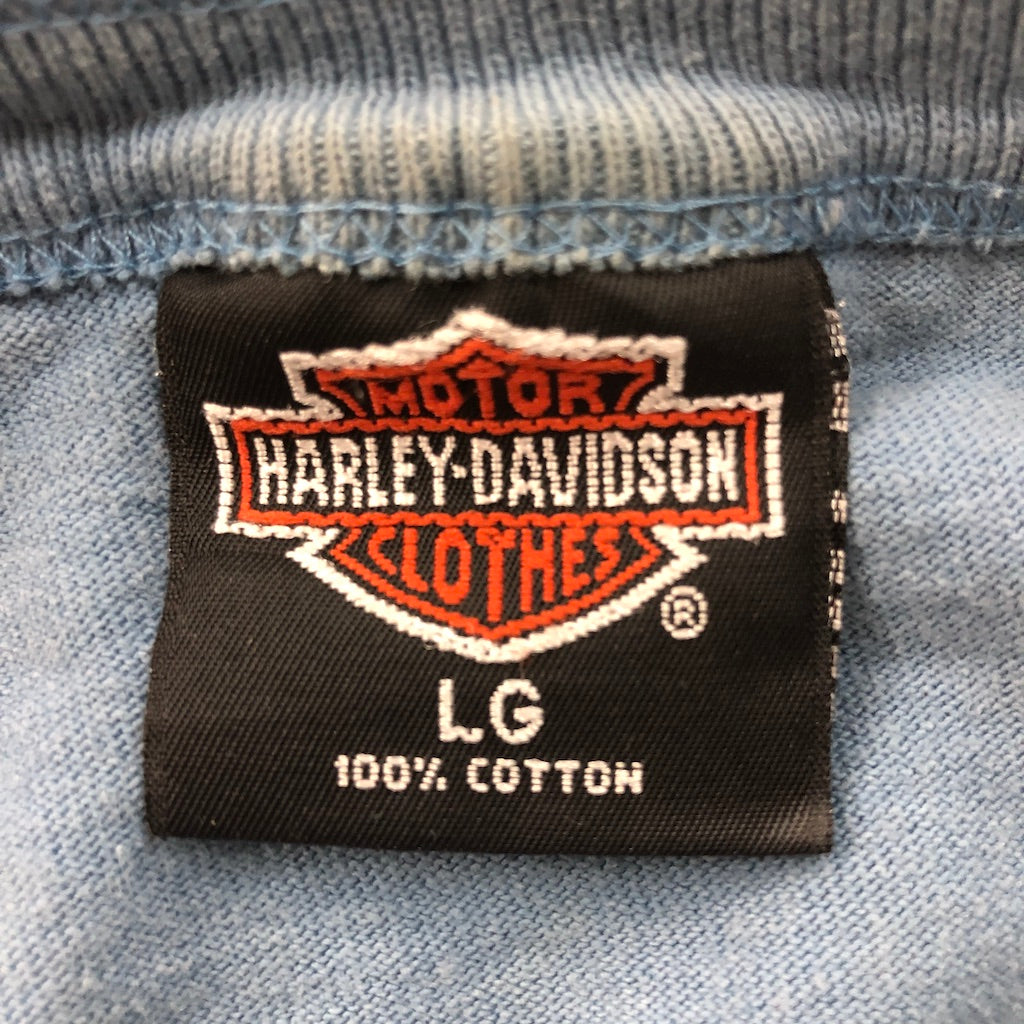 90s vintage USA製 HARLEY-DAVIDSON ハーレーダビッドソン ヘンリーネック ロングTシャツ ロンT 長袖 ウィング Las Vegas ラスベガス