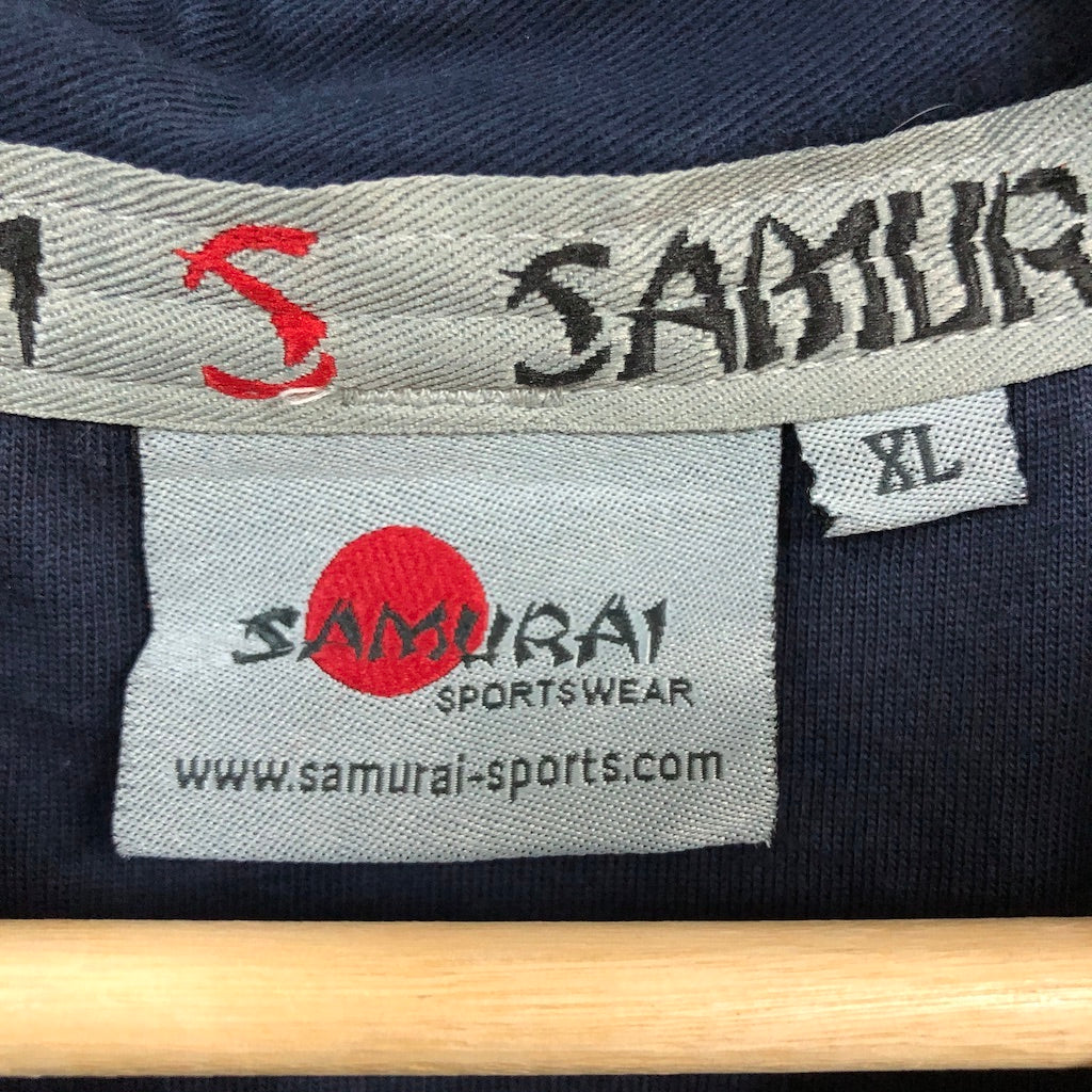 SAMURAI SPORTS WEAR サムライスポーツウェア ラガーシャツ 長袖 ポロシャツ ネイビー、ホワイト
