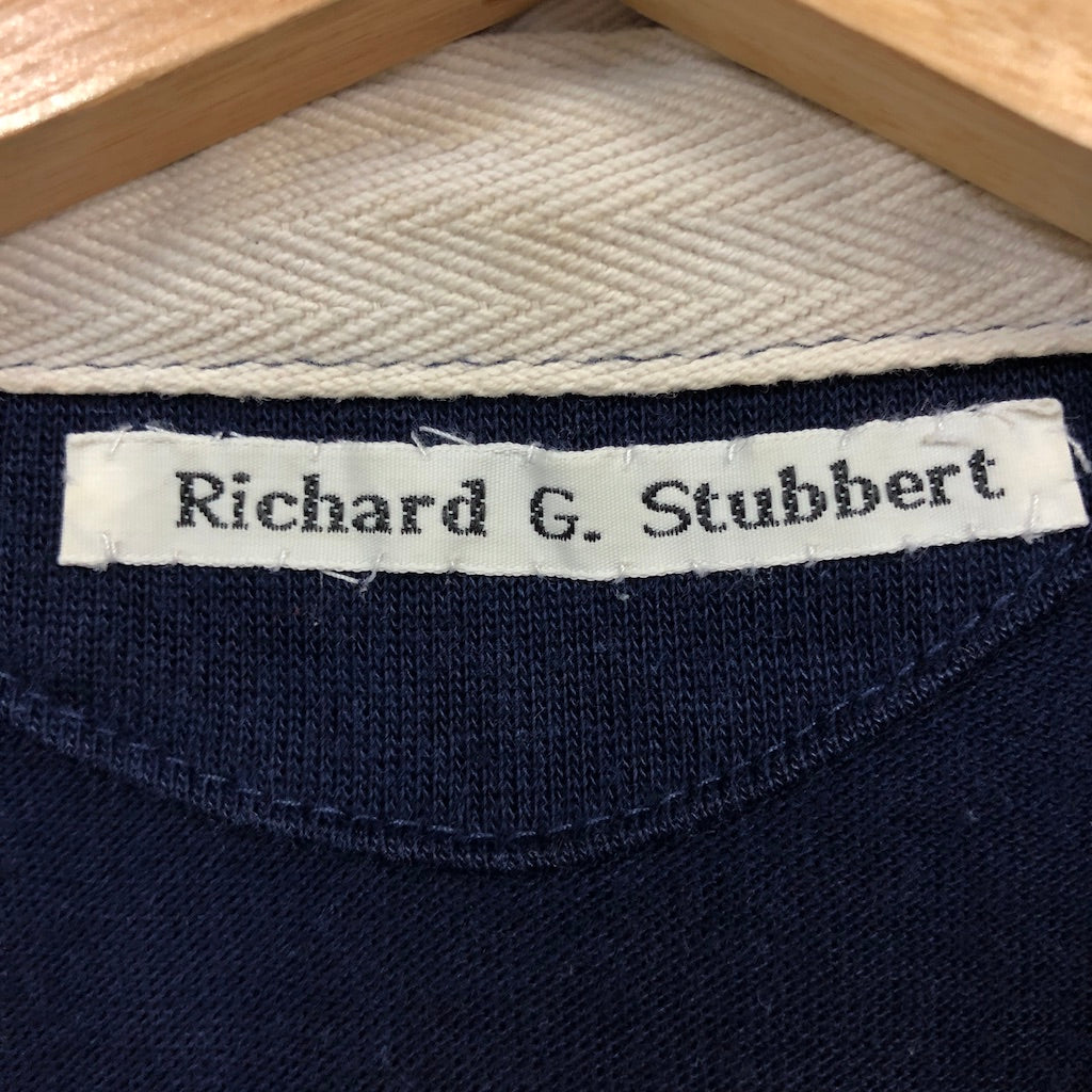 Richard G. Student ラガーシャツ 長袖 ポロシャツ ネイビー、レッド