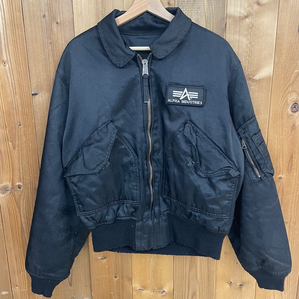 USA製 ALPHA INDUSTRIES アルファインダストリーズ CWU-45P フライトジャケット ジップアップ ミリタリー Lサイズ