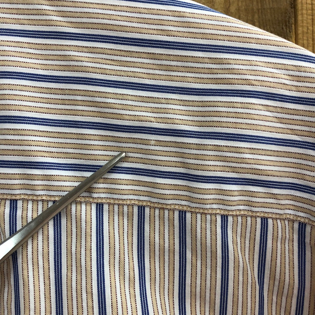 Brooks Brothers ブルックスブラザーズ ストライプ 長袖シャツ BDシャツ ボタンダウン ベージュ/ブルー/ホワイト