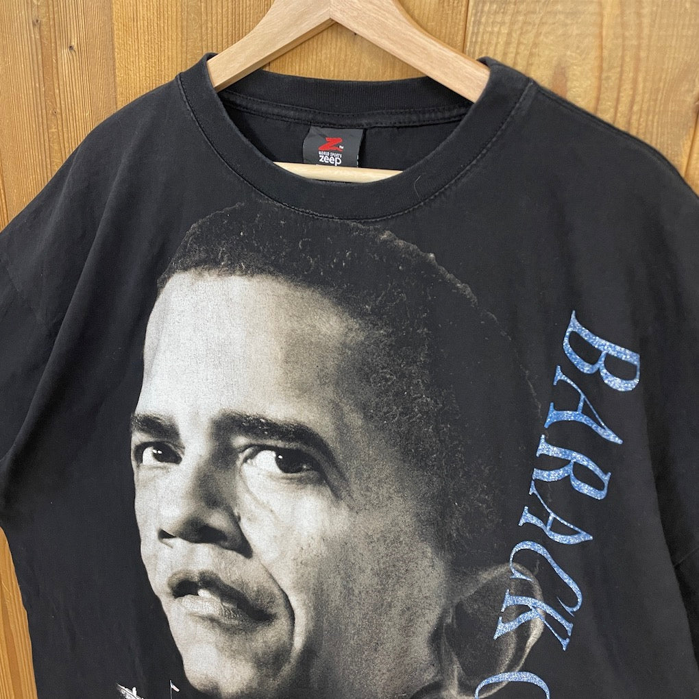 zeep BARACK OBAMA バラク・オバマ 大判プリントTシャツ 半袖 カットソー アメリカ大統領 ビッグプロント オーバーサイズ  古着/USED