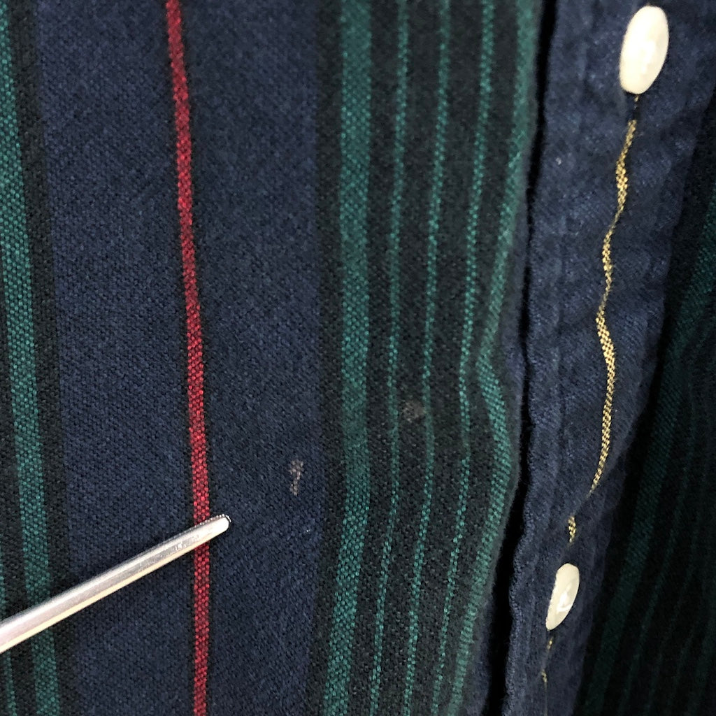 90s vintage Polo by Ralph Lauren ポロバイラルフローレン ボーダー 長袖シャツ BDシャツ ボタンダウン ネイビー/グリーン/レッド/イエロー