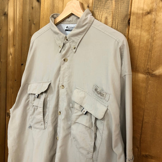 Columbia コロンビア 長袖シャツ フィッシングシャツ PFG メッシュ ベージュ