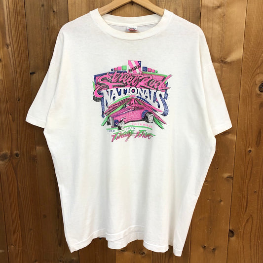 90s vintage FRUITS OF THE LOOM フルーツオブザルーム プリントTシャツ 半袖 カットソー NSRA レーシング 1990年