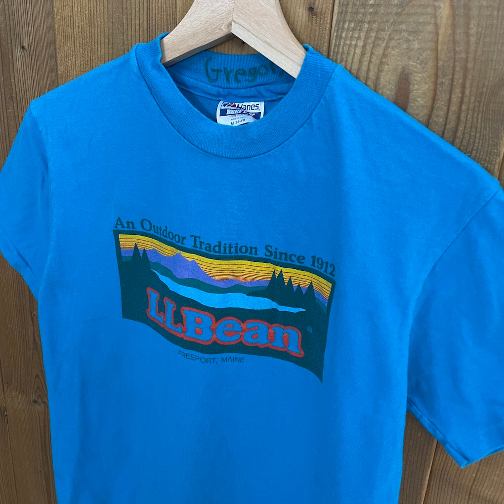90s vintage USA製 Hanes ヘインズ L.L.Bean エルエルビーン プリントTシャツ 半袖 カットソー コットン