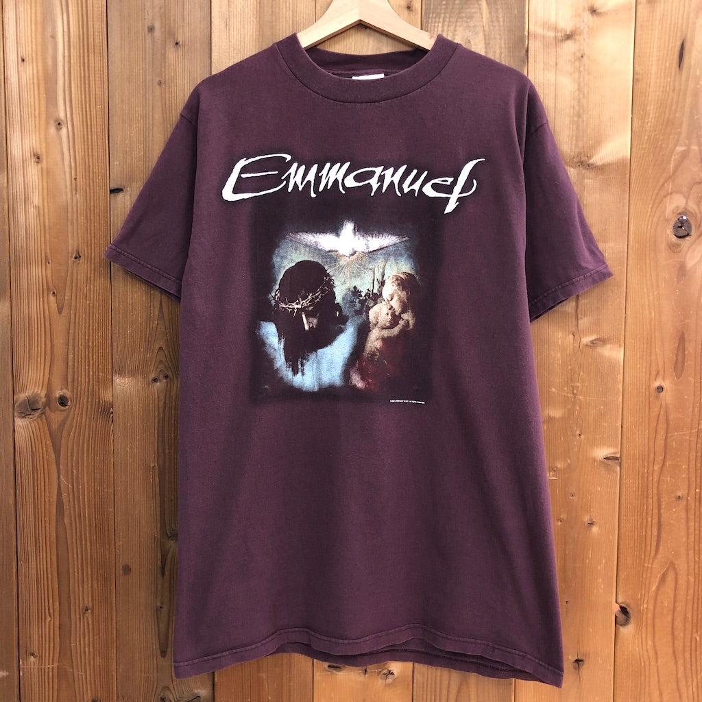 90s vintage USA製 TULTEX タルテックス Emmanuel エマニュエル キリスト プリントTシャツ 半袖 カットソー