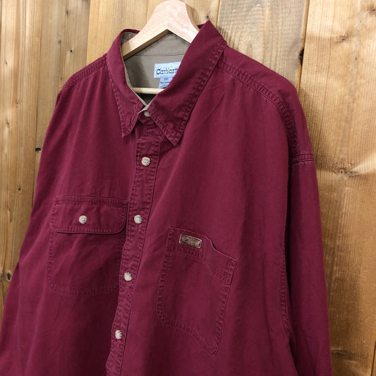 Carhartt カーハート 長袖シャツ ビッグサイズ ワインレッド