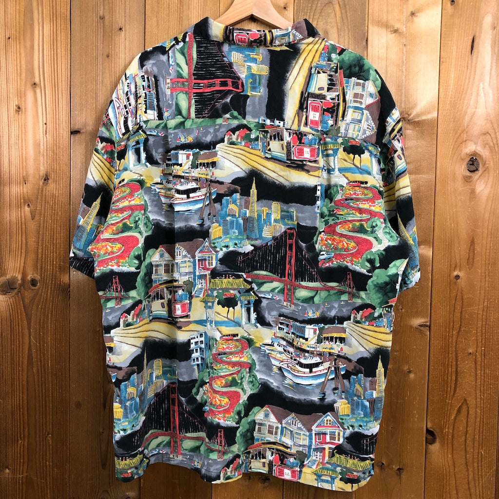 PARADISE FOUND パラダイスファウンド サンフランシスコ オープンカラーシャツ アロハシャツ  総柄  半袖シャツ