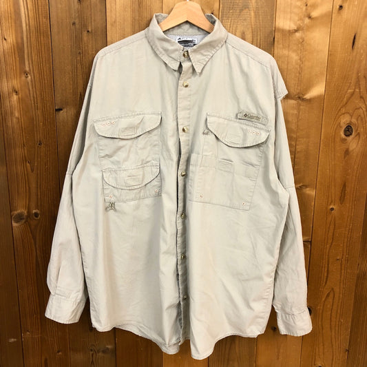 Columbia コロンビア 長袖シャツ フィッシングシャツ PFG メッシュ ベージュ