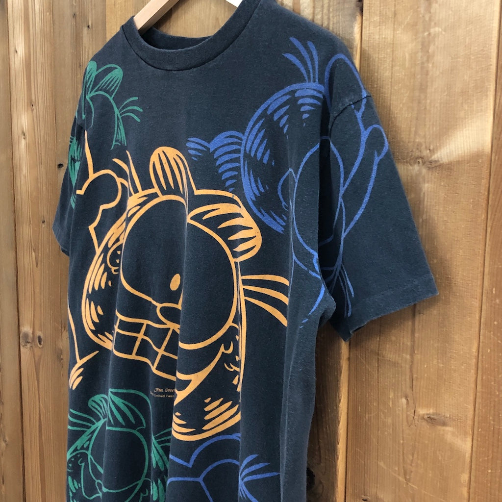 90s vintage DELTA デルタ Garfield ガーフィールド プリントTシャツ 半袖 カットソー ビッグプリント アメキャラ