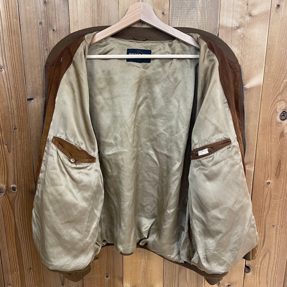 GOLDEN BEAR ゴールデンベアー オールレザー スタジャン ヌバック ジャケット レザージャケット ジップアップ