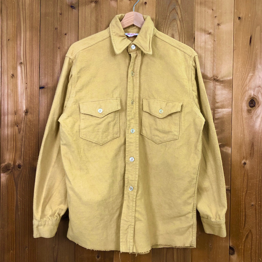 70s vintage FROSTPROOF フロストプルーフ ヘビーコットン 長袖シャツ 無地