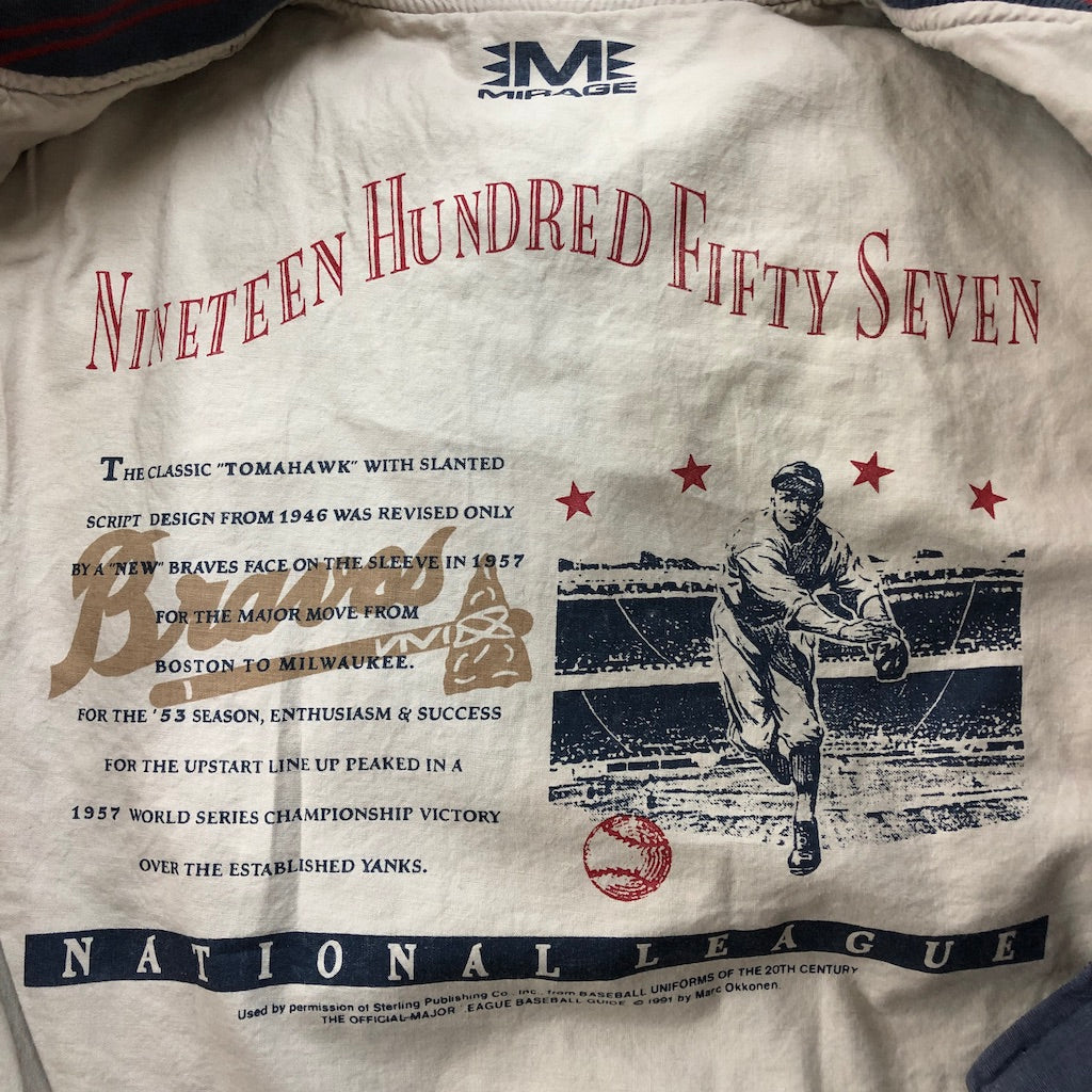 90s vintage MIRAGE ミラージュ MLB BRAVES ブレーブス COOPERSTOWM クーパーズタウン スタジャン コットン リバーシブル