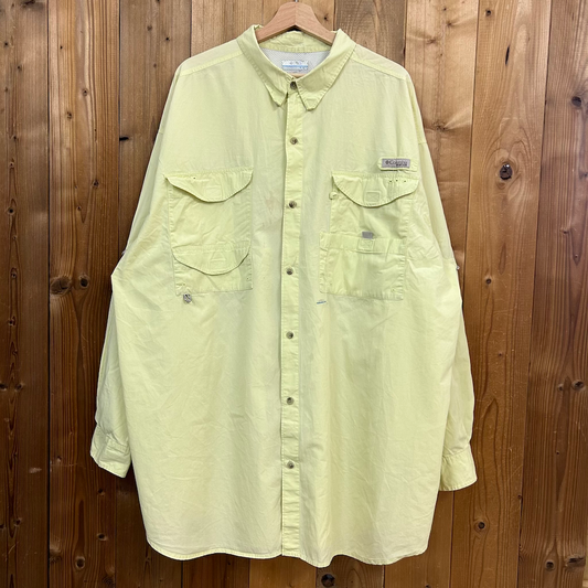 Columbia コロンビア 長袖シャツ フィッシングシャツ メッシュ イエロー