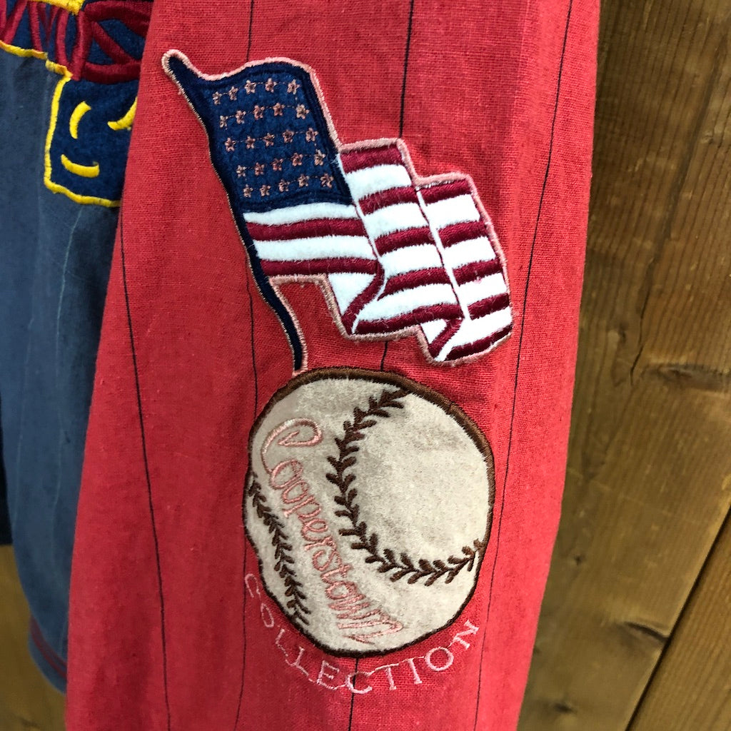 90s vintage MIRAGE ミラージュ MLB BRAVES ブレーブス COOPERSTOWM クーパーズタウン スタジャン コットン リバーシブル