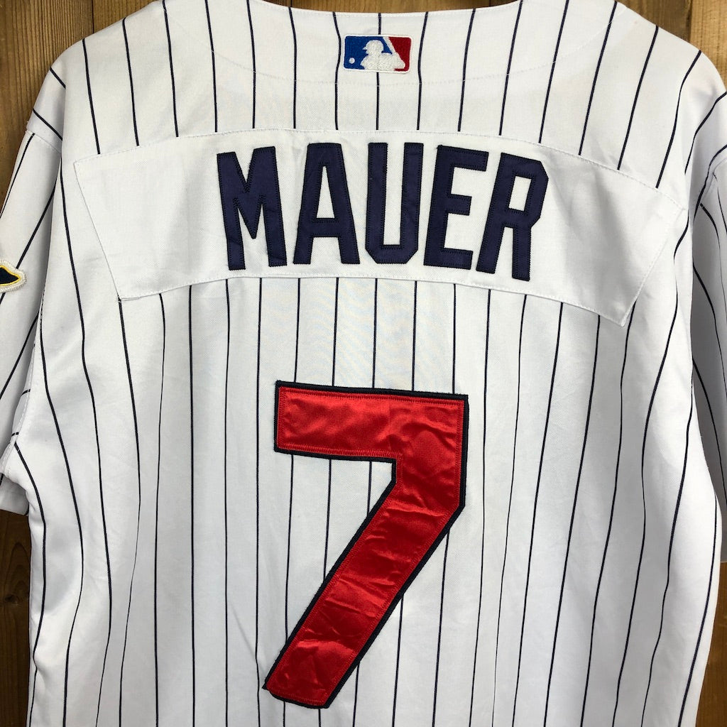Majestic マジェスティック Minnesota Twins ミネソタツインズ ベースボールシャツ INAUGURAL SEASON 2010 Joe Mauer ジョーマウアー 半袖 ワッペン 刺繍