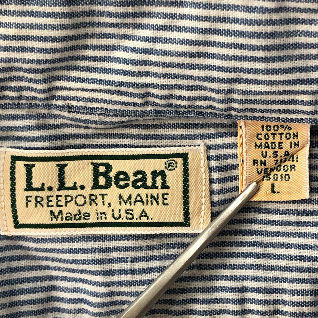 L.L.Bean エルエルビーン 長袖シャツ ストライプ ライトブルー