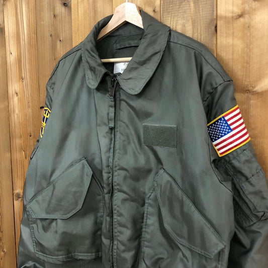 80s vintage U.S.A.F. 米空軍 CWU-45 フライトジャケット ワッペン 袖ダメージ
