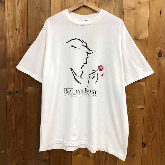 BEAUTY AND THE BEAST 美女と野獣 ムービーTシャツ 半袖 カットソー ビッグプリント ディズニー キャラクターTシャツ
