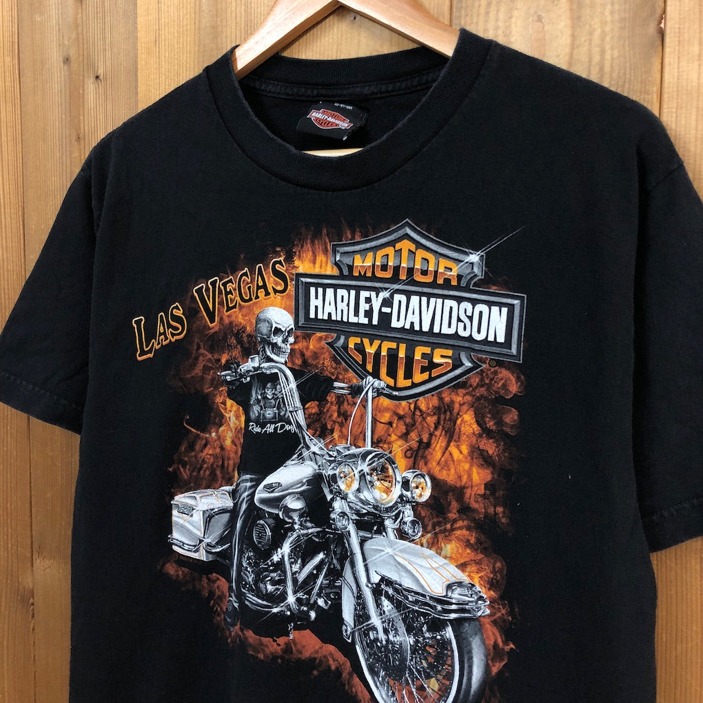 HARLEY-DAVIDSON ハーレーダビットソン プリントTシャツ スカル ドクロ 半袖 カットソー バックプリント