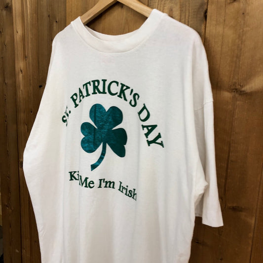 90s vintage ST.PATRICK'S DAY セントパトリックデー クローバー プリントTシャツ 半袖 カットソー