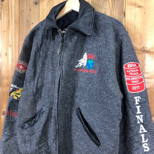 USA製 CARROLL ORIGINAL WEAR キャロル 襟レザー スタジャン IBRA公式 乗馬 バレルレーシング ワッペン 刺繍