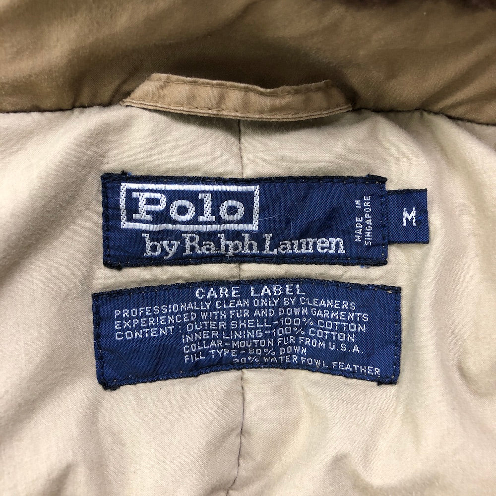90s vintage Polo by Ralph Lauren ポロ バイ ラルフローレン B-9 ムートンファー ダウンジャケット