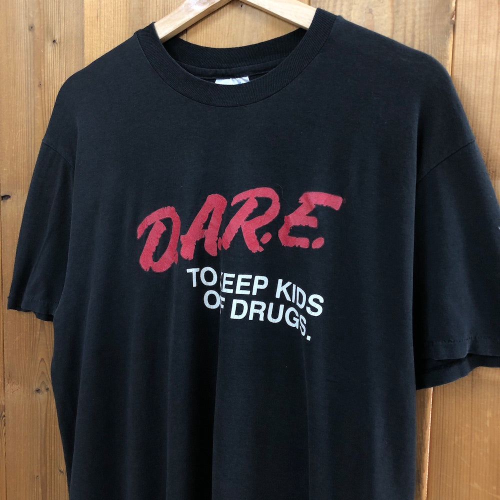 90s vintage Hanes ヘインズ D.A.R.E ドラッグ 乱用予防団体 プリントTシャツ 半袖 カットソー