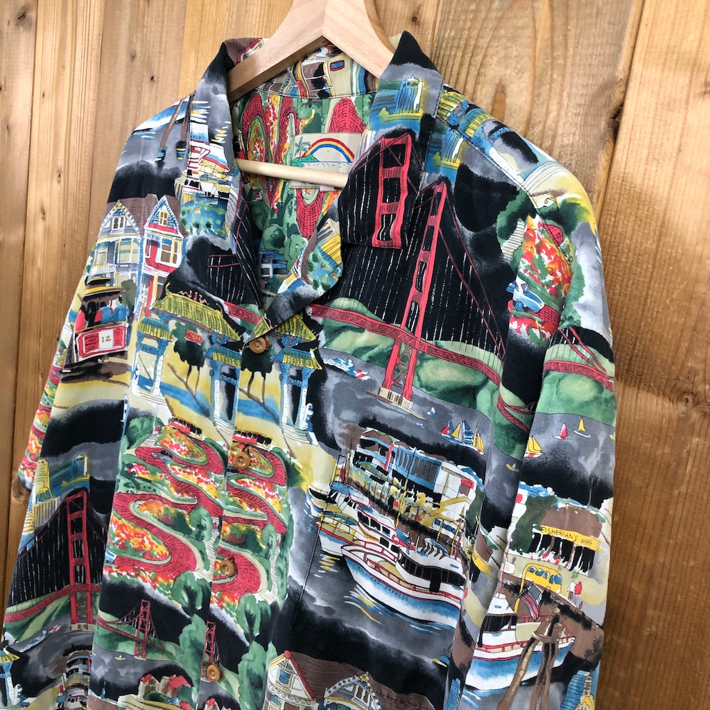 PARADISE FOUND パラダイスファウンド サンフランシスコ オープンカラーシャツ アロハシャツ  総柄  半袖シャツ