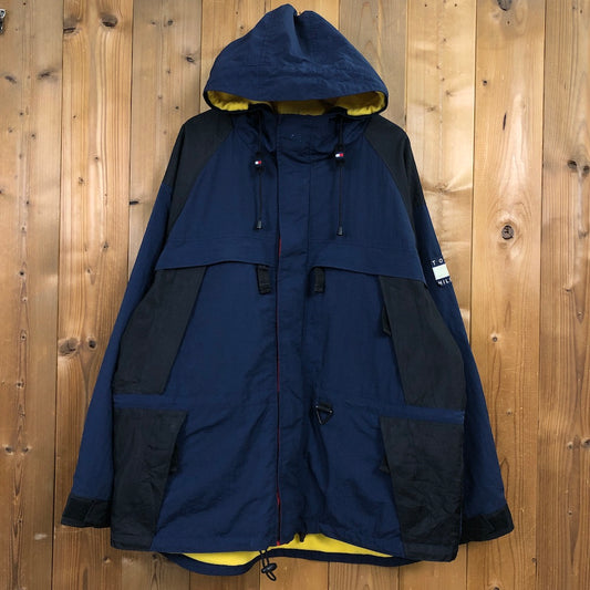 90s vintage TOMMY HILFIGER トミーヒルフィガー マウンテンパーカー ナイロンジャケット 裏起毛