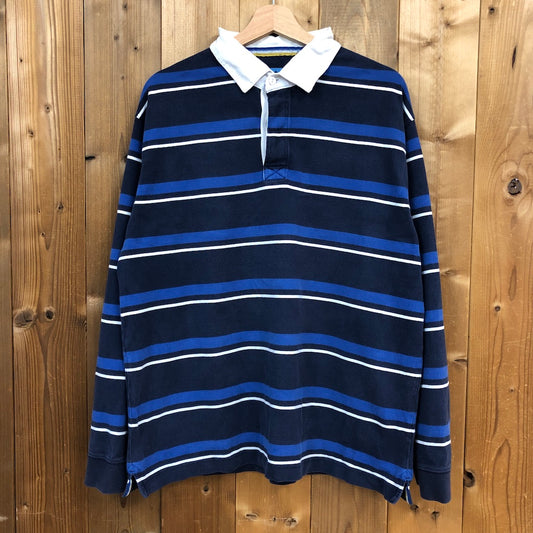 BLUE HARBOUR RUGBY CLUB ブルーハーバーラグビークラブ ラガーシャツ 長袖 ポロシャツ ネイビー、ホワイト、ブルー
