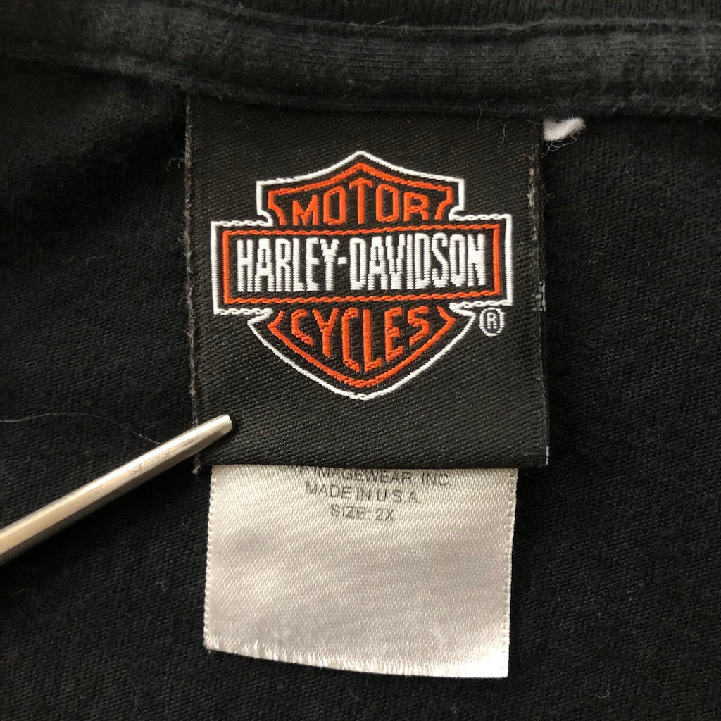 USA製 HARLEY-DAVIDSON ハーレーダヴィッドソン レディース Vネック プリントTシャツ 半袖 カットソー 2012年