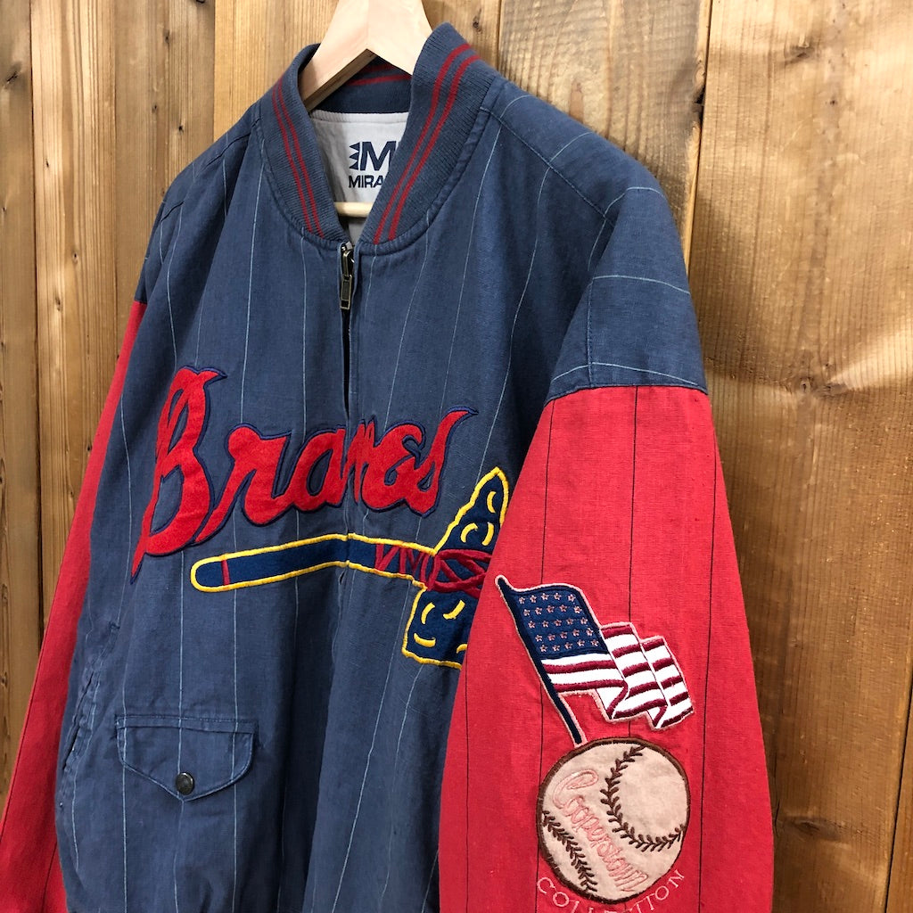 90s vintage MIRAGE ミラージュ MLB BRAVES ブレーブス COOPERSTOWM クーパーズタウン スタジャン コットン リバーシブル