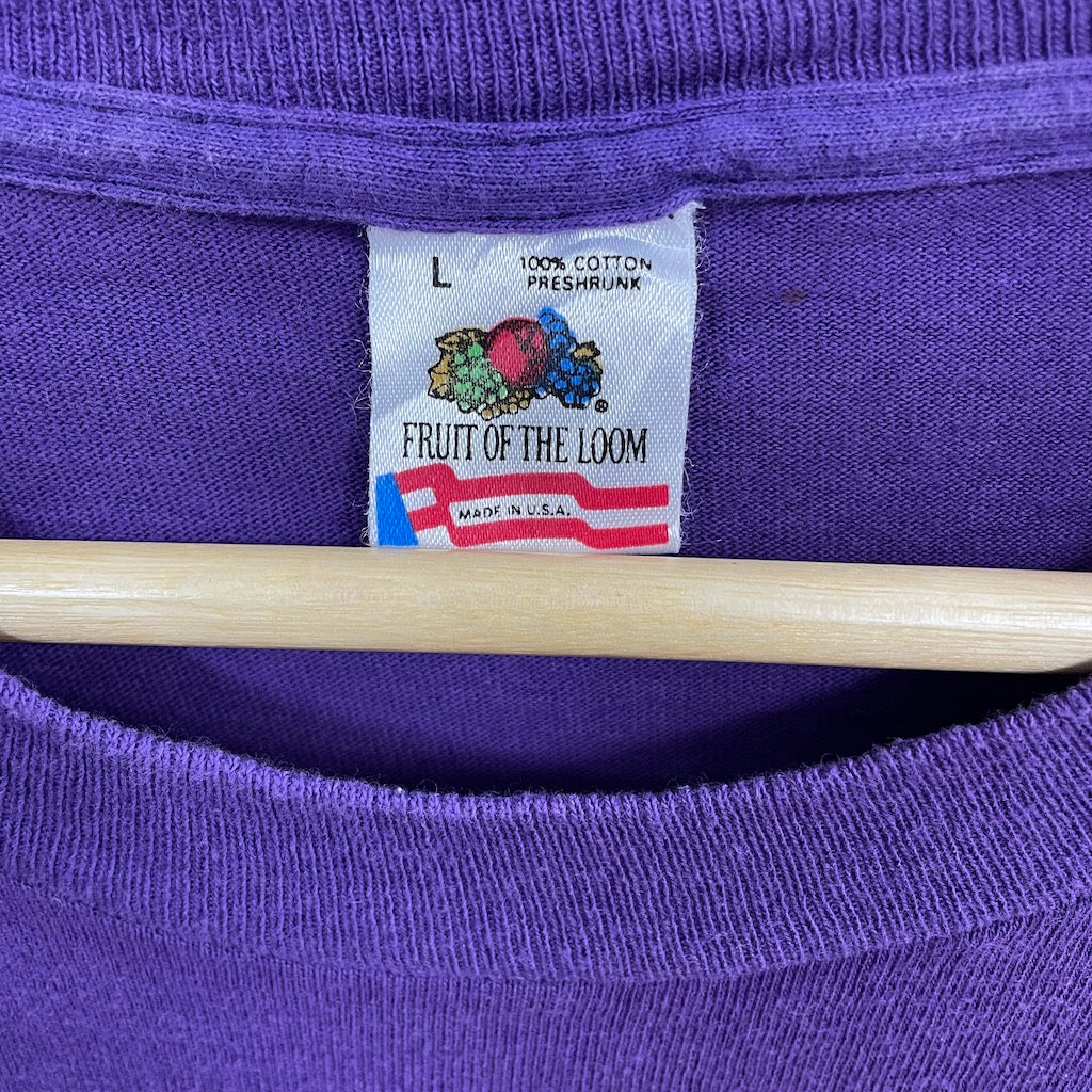 90s vintage USA製 FRUIT OF THE ROOM フルーツオブザルーム Washington Huskies football ワシントンハスキー プリントTシャツ フットボール 半袖