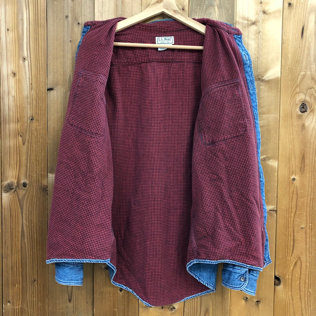 USA製 80s vintage L.L.Bean エルエルビーン デニムシャツ 裏地コットンネル