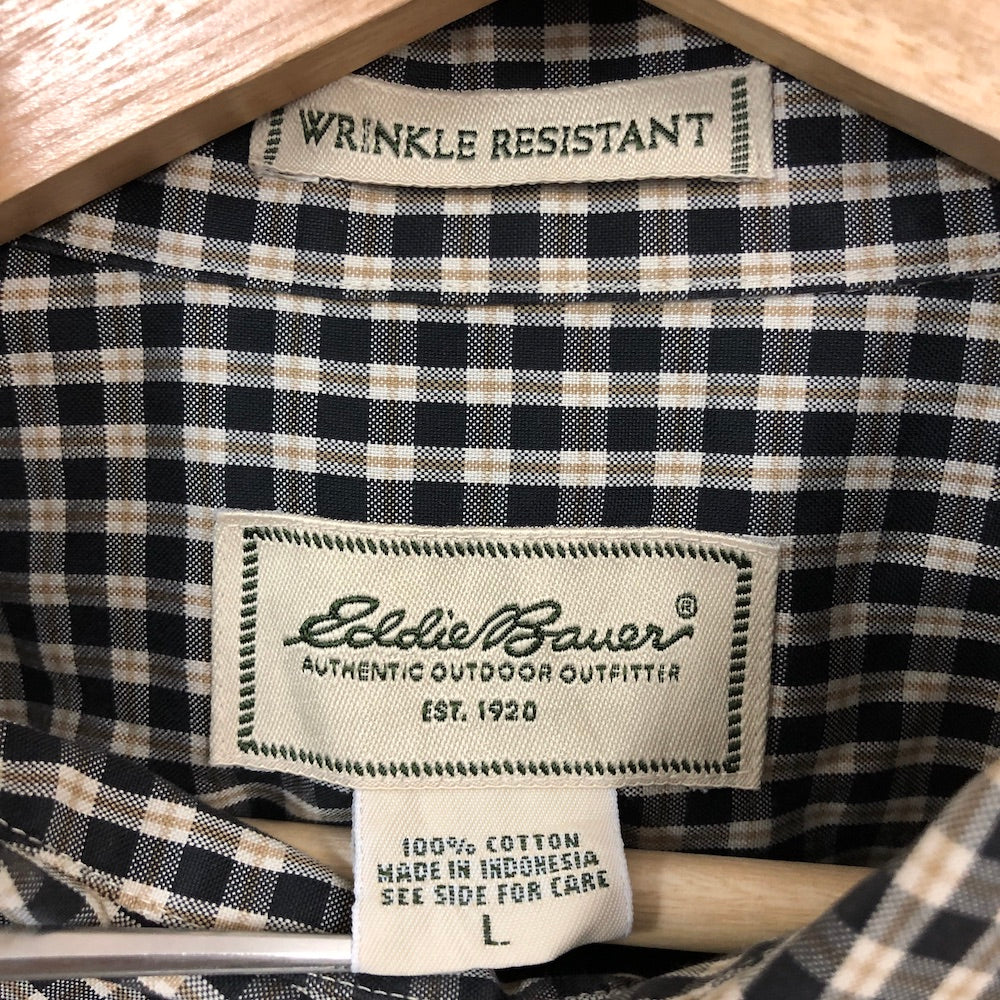 Eddie Bauer エディーバウアー 長袖シャツ BDシャツ ボタンダウン チェック ブラック