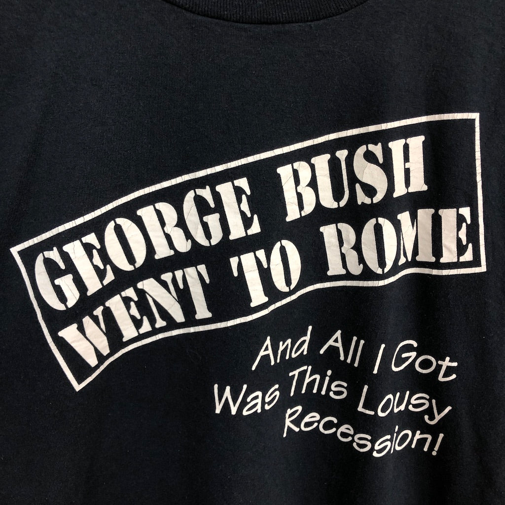 90s vintage USA製 George Bush ジョージ・ブッシュ レセッション Tシャツ 半袖 カットソー プリントT SCREEN STARS