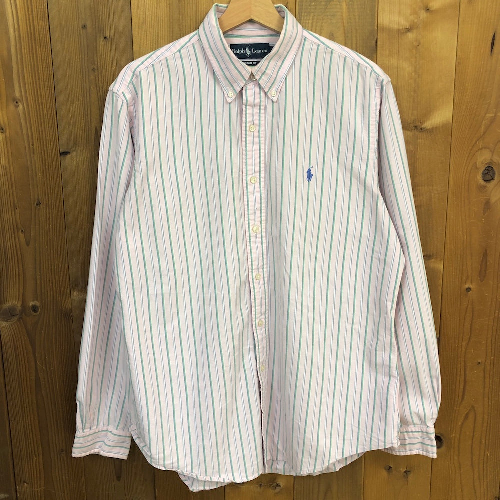 Ralph Lauren ラルフローレン 長袖シャツ BDシャツ ボタンダウン ストライプ柄 ピンク