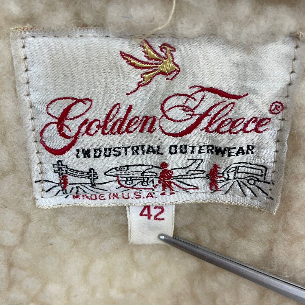 60~70s vintage USA製 Golden Fleece ゴールデンフリース ワークジャケット 裏地ボア ダックジャケット SCOVILLジッパー