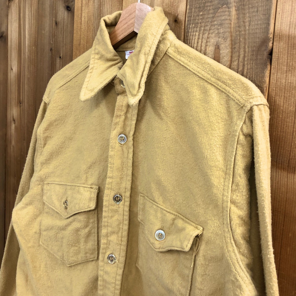 70s vintage FROSTPROOF フロストプルーフ ヘビーコットン 長袖シャツ 無地
