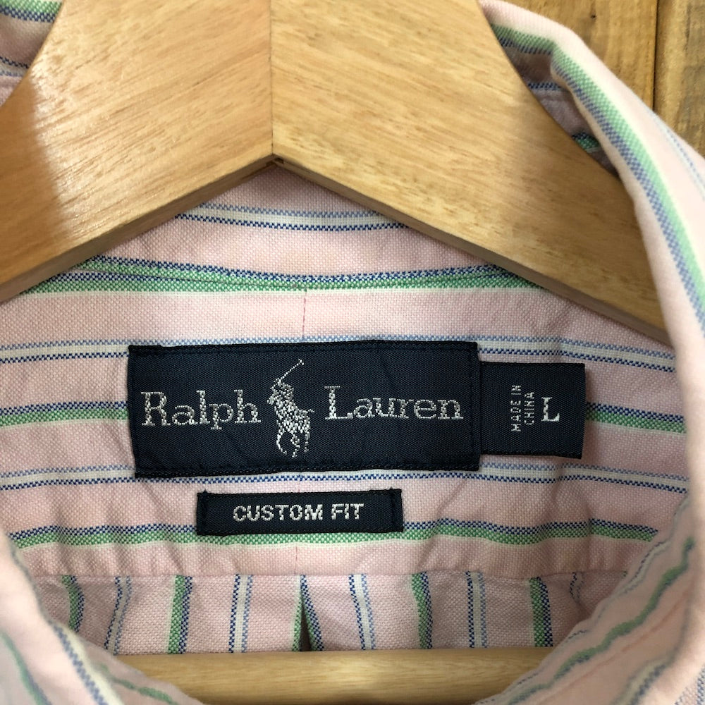 Ralph Lauren ラルフローレン 長袖シャツ BDシャツ ボタンダウン ストライプ柄 ピンク