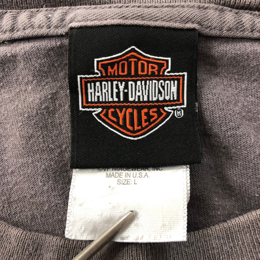 00s USA製 HARLEY DAVIDSON ハーレーダビッドソン イーグル LAS VEGAS ラスベガス プリント Tシャツ 半袖 カットソー 2003年
